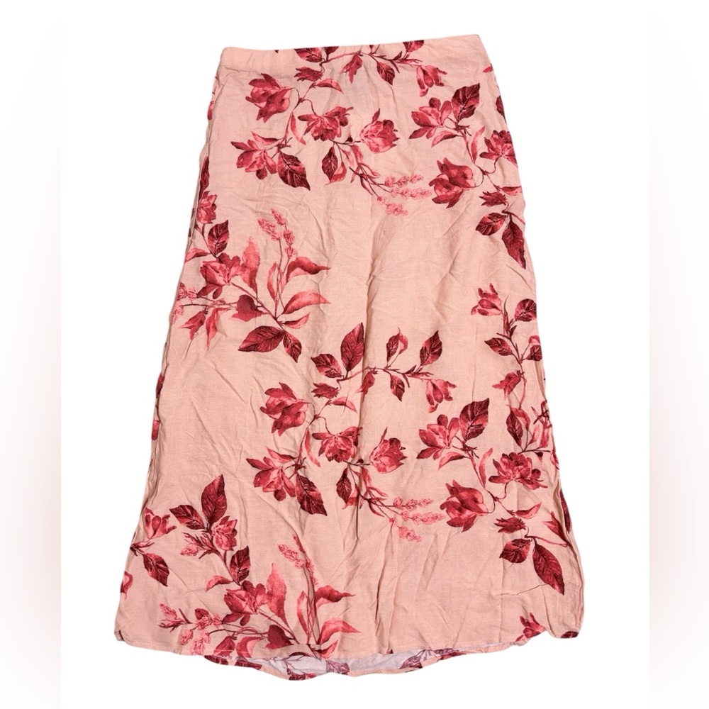 Forever 21 Blush Floral A-Line Skirt